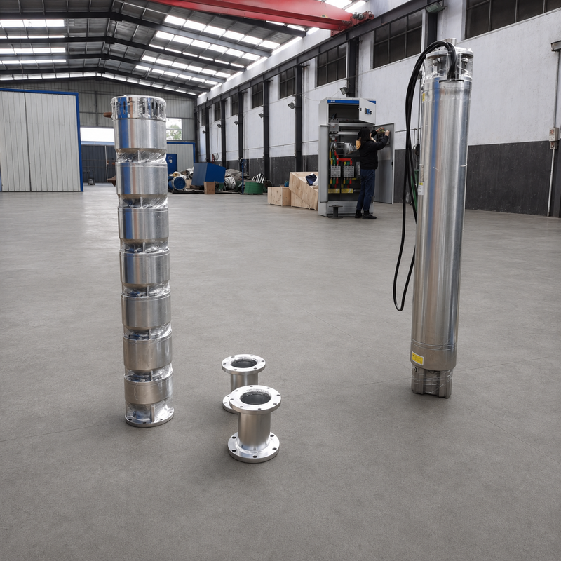 200QJH150-150-110kW স্টেইনলেস স্টীল গভীর কূপ পাম্প গভীর কূপ এবং ইঞ্জিনিয়ারিং জল সিস্টেমের জন্য উচ্চ প্রবাহ, উচ্চ মাথা পাম্পিং