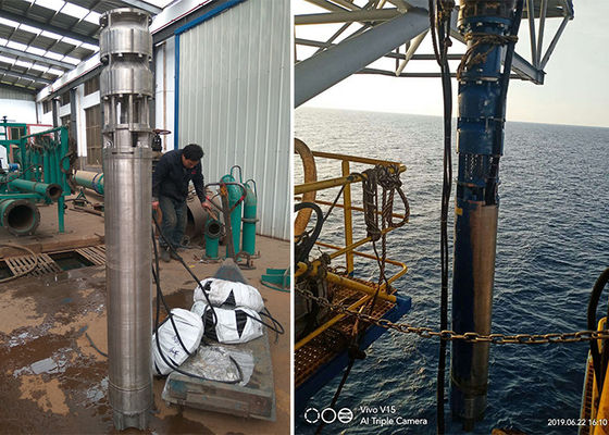 সমুদ্রের পানি গভীর কূপ ডুবন্ত পাম্প 75kw 100hp SS316L উপাদান 60m মাথা